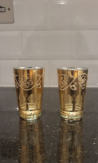 Pair of vintage Moroccan tea glasses