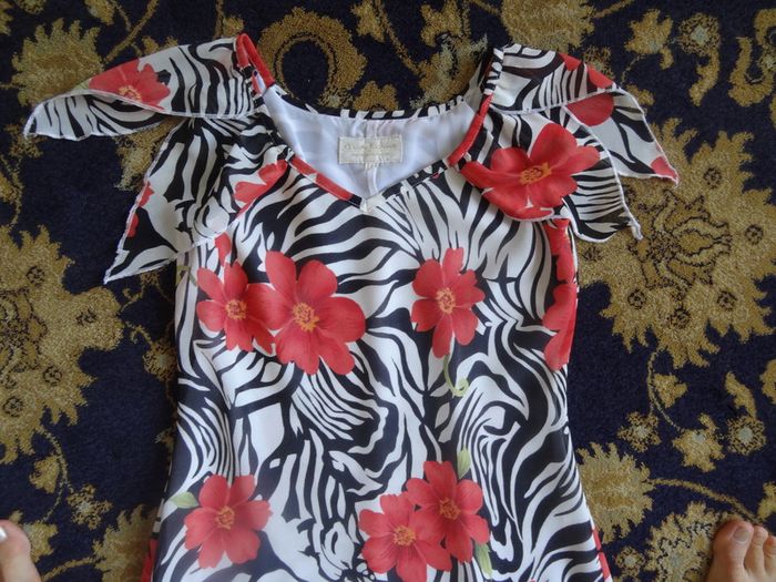 Ladies summer lined white black dress