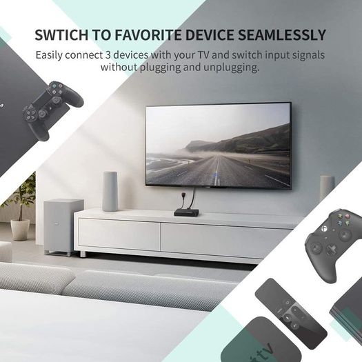 3D 4K 3 in 1 Out Resolution HDMI Switch