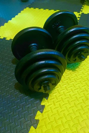 Cast iron dumbbells