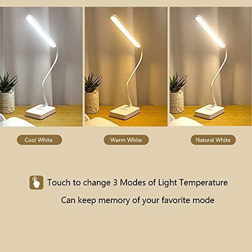 Rechargeable Desk Lamp Reading Light Cordless Table Lamp, Large Battery,Touch Dimmable