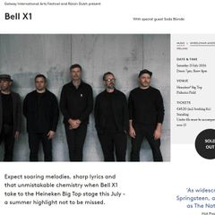 Bell X1 Galway Tickets x 2. (Face value = 49.20 each)