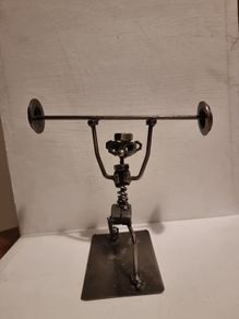 Metal Art Sculpture Weight Lifter.Nuts and Bolts Rods Washers Welded