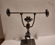 Metal Art Sculpture Weight Lifter.Nuts and Bolts Rods Washers Welded