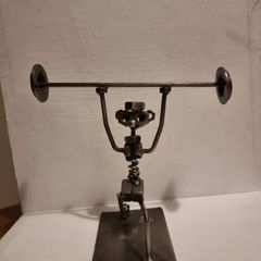 Metal Art Sculpture Weight Lifter.Nuts and Bolts Rods Washers Welded