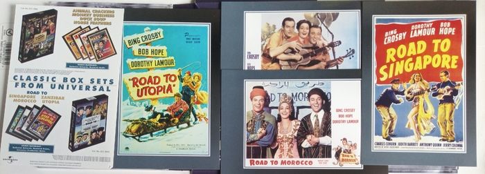 Road To (Singapore, Zanzibar, Morocco, Utopia) Bing Crosby, Dorothy Lamour & Bob Hope (4 Movie Boxset With Artcards) [4xDVD Movies]