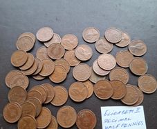 Great Britain. Elizabeth II. 50 coins x1/2p (1971-1982) Good Condition