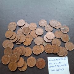 Great Britain. Elizabeth II. 50 coins x1/2p (1971-1982) Good Condition