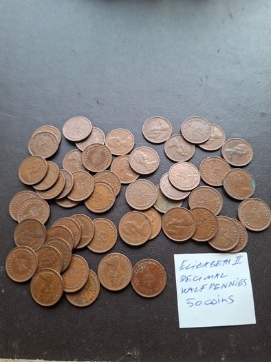 Great Britain. Elizabeth II. 50 coins x1/2p (1971-1982) Good Condition