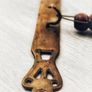 Vintage Brass and Wood Kitchen Utensils with Decorative Hanging Bar, Mid 20th Century Image 5