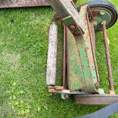 antique lawnmower