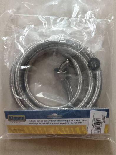 Flexible Hose 2 meters long  equals 200 cm for Washing Machine and Dishwasher in Stainless Steel,