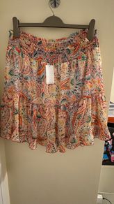 Matalan Papaya Multi Colour Paisley Pattern Frilly Skirt