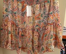 Matalan Papaya Multi Colour Paisley Pattern Frilly Skirt