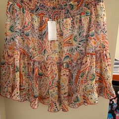 Matalan Papaya Multi Colour Paisley Pattern Frilly Skirt