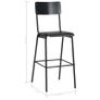 Bar Chairs 6 pcs Black Solid Plywood Steel Image 8