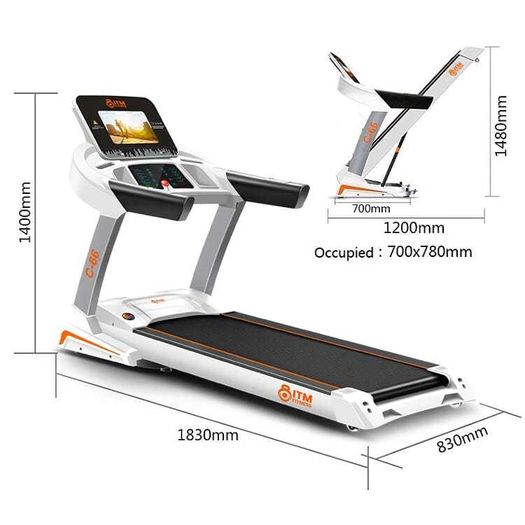 C66 Commercial SMART Treadmill with 1YR Warranty, 3HP Motor 18KM PER HOUR, WiFi Colour Touchscreen Media Player, Watch Netflix, YouTube, etc, Download Any App, Flash Sale