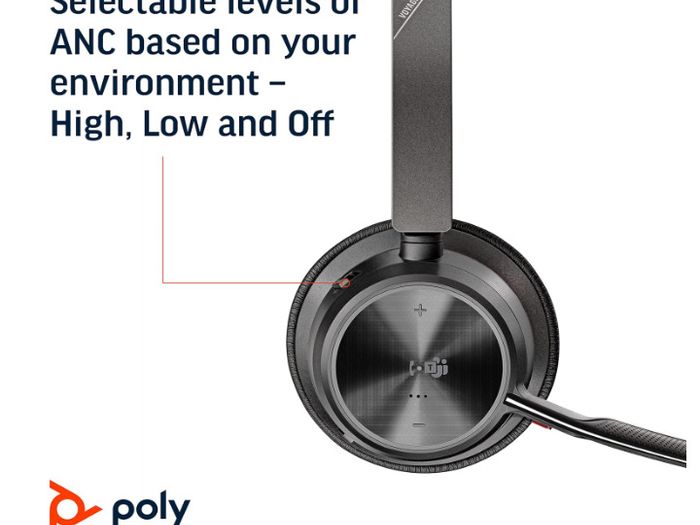 Voyager Focus 2 UC USB-C Headset with Stand (Plantronics) - Bluetooth Dual-Ear (Stereo) Headset with Boom Mic - USB-C PC/Mac Compatible - Active Noise Canceling