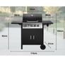 InfernoChef 3+1 Gas BBQ Grill Station  Powerful Garden Cooking Center Image 9