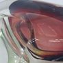 Romanian Vintage Retro Green, Red & Yellow Glass Ashtray Bowl (not murano) Image 2