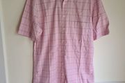 mens GANT short sleeve shirt pink check Size medium 39/15.5