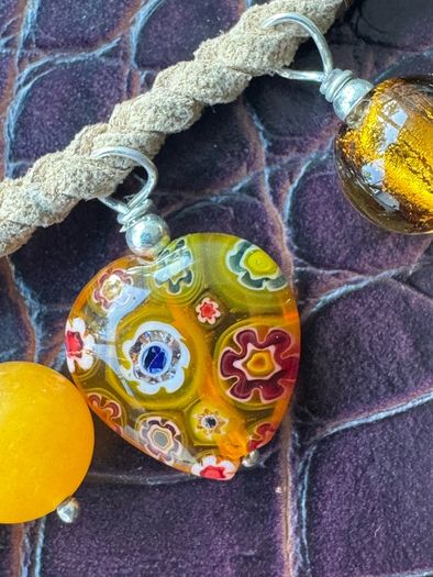 necklace with murano glass pendants
