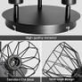 Spot Light Fittings for Ceilings Adjustable Metal Wire Cage Kitchen Spotlight Ceiling Lights with E14 Base Black 3 Way Ceiling Light Industrial for Indoor Bedroom Hallway Living Room Shop Image 6