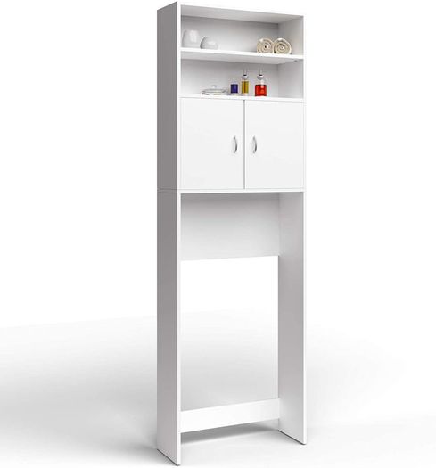 Bathroom Cabinet Washing Machine Cupboard White 2 Doors - Free Delivery Nationwide