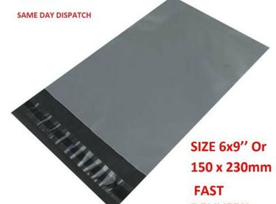 100 Triplast 6x9" Grey Poly Self Seal Mailing Postage Bags