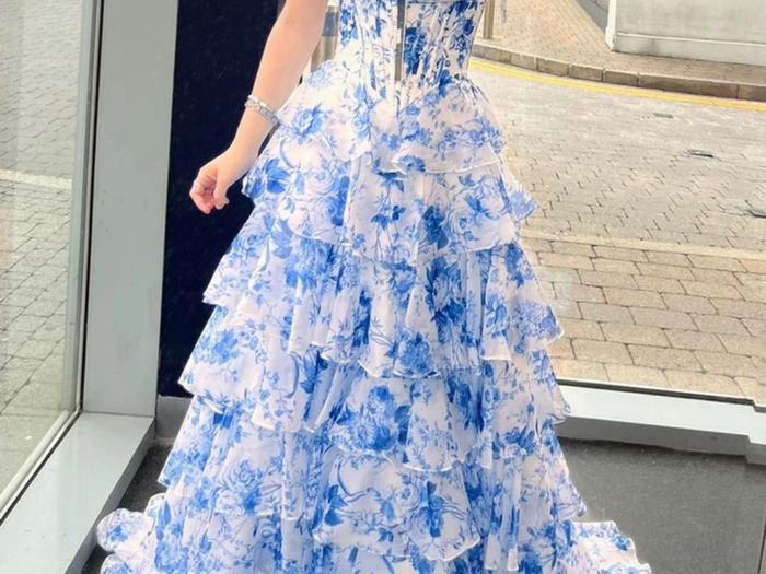 Danis closet blue and white floral maxi dress
