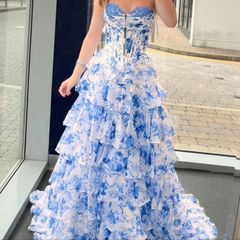 Danis closet blue and white floral maxi dress
