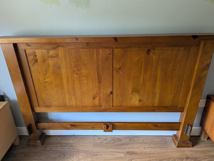5 ft Bed frame -Dark Wood-EZ Living