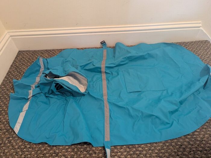 Large hooded dog raincoat