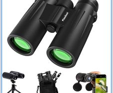 Binoculars for Adults Bird Watching usogood 12x50 High Power Binoculars for Stargazing, Traveling, Hunting and Hiking with Tripod Phone Adaptor for Photography - BaK-4 Prisms, FMC Lens Black