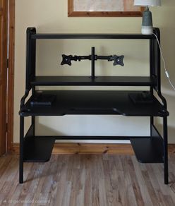 ikea Fredde Gaming Desk with Dual Screen Mounts
