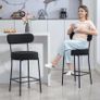 2-pack retro design bar stools, incl. footrest, height-adjustable, gas lift, Gray + Black Image 6