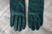 Dents Leather Turquoise Gloves (M) 7.5