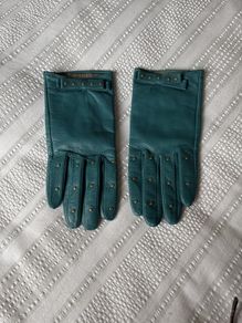 Dents Leather Turquoise Gloves (M) 7.5
