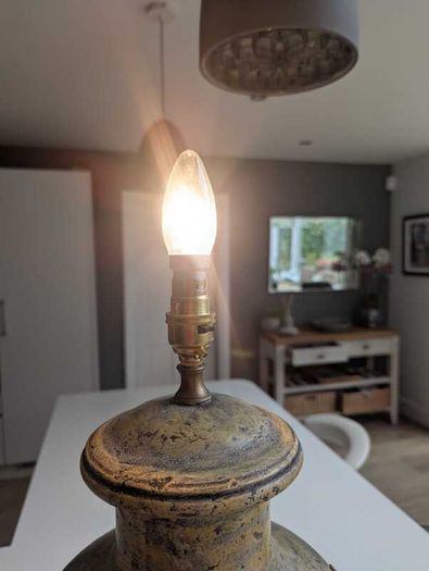 Pair of Vintage Terracotta Urns Converted to Table Lamps / Decorative Urns
