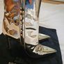 Elisabetta Franchi Spring/Summer 2024 Gold Metallic Ankle Heeled Boots Image 6
