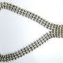 Vintage 18K Gold Plated Silver Color Beaded Ball Necklace V style Image 7