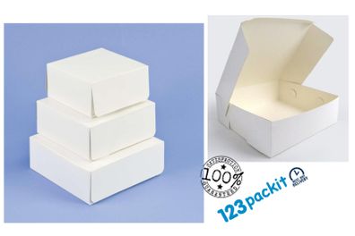 Lot of 10 Cake Boxes 8x8x4 inches Cake Boxes bakery range paper brand new Size 8x8x4'' / 20x20x10cm eco-friendly