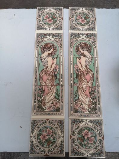 art nouveau style wall tiles