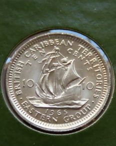 Vintage St Vincent Eastern Caribbean States 1965 Coin Stamp cover BUNC