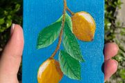 Lemon art, Original art, Acrylic art, Mini art