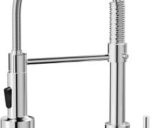 Kitchen Tap, Spring Kitchen Sink Mixer Taps with Pull Out Spray, Commercial Faucet Single Handle Lever, High Arc Swivel 360 with 2 Spray