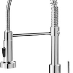 Kitchen Tap, Spring Kitchen Sink Mixer Taps with Pull Out Spray, Commercial Faucet Single Handle Lever, High Arc Swivel 360 with 2 Spray