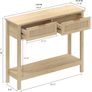 Console Table with 2 Drawers 2 Tier Entryway Table Farmhouse Wood Sofa Tables with Open Storage Shelf for Living Room Hallway Foye Image 3
