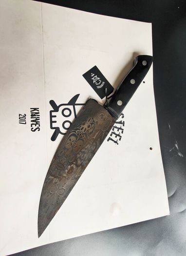Chef Black Knife Skull Desing By Di'Casteel