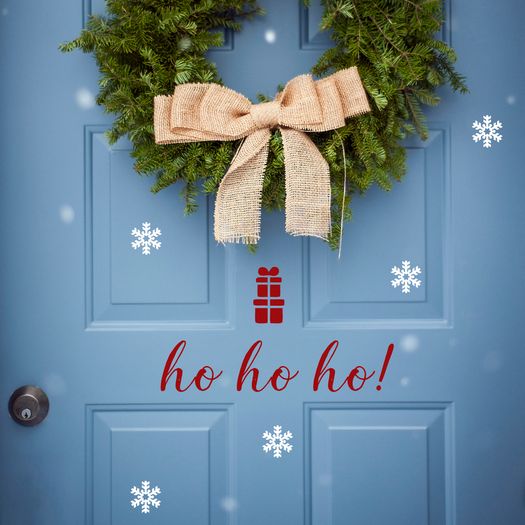 Ho Ho Ho Sticker/Decal, Christmas Sticker, Merry Christmas Sticker, Christmas Vinyl Decal, Ho Ho Ho Sign, Front Door Decal
